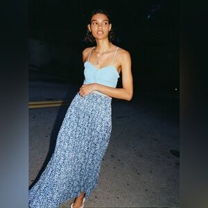 Zara Blue Maxi Skirt S